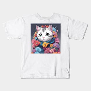 Beautiful silver cat Kids T-Shirt